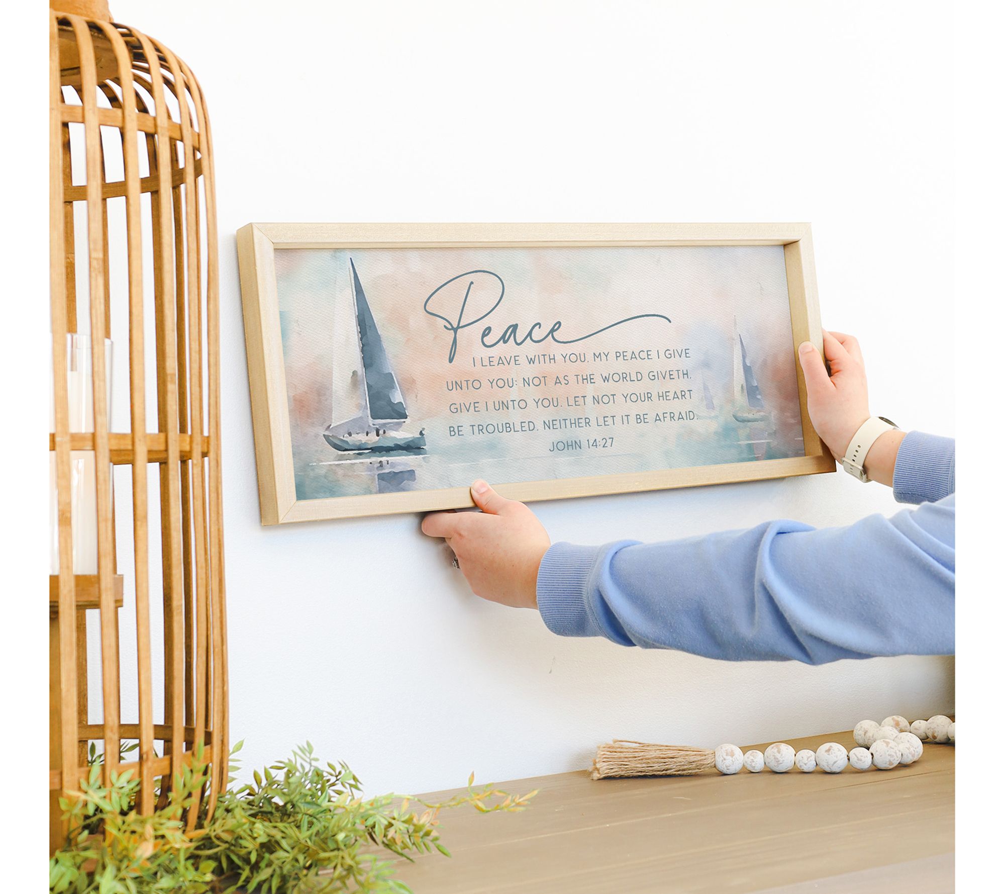 Sincere Surroundings 24" Peace I Leave Boats Farmhouse Frame