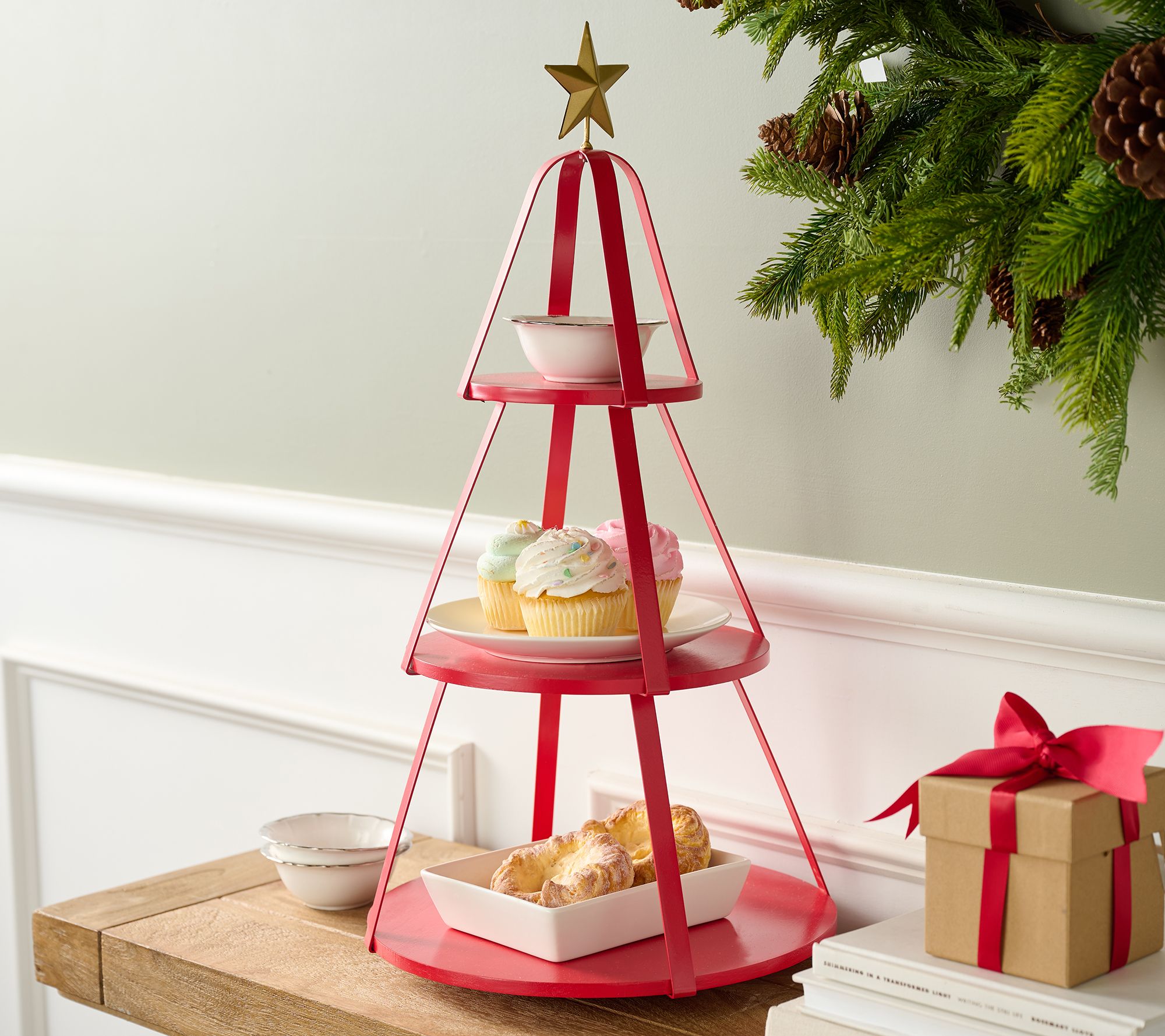 3-Tier Rotating Metal Tree with Star by Valerie