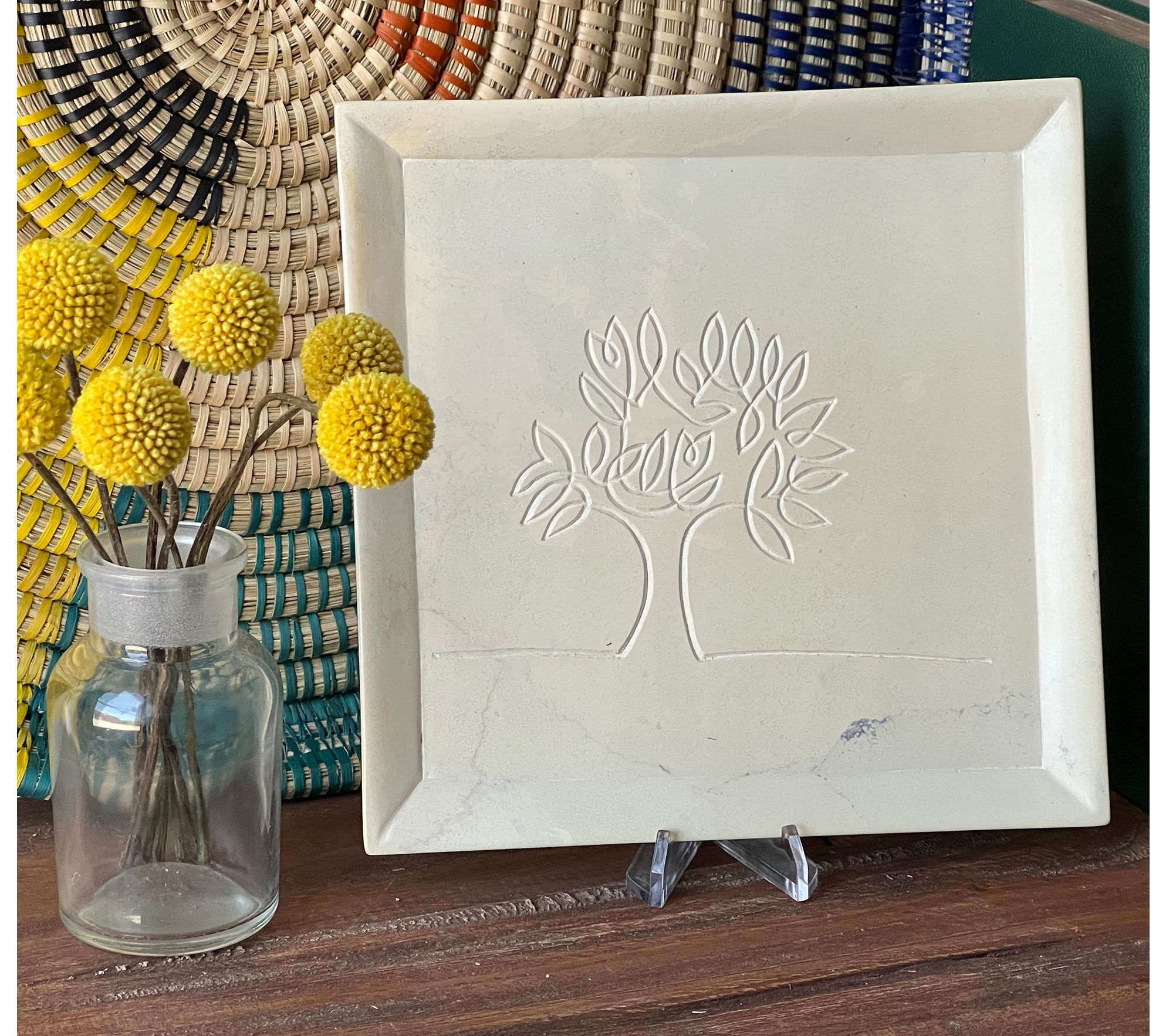 Global Crafts Handcarved Soapstone Decorative Plate