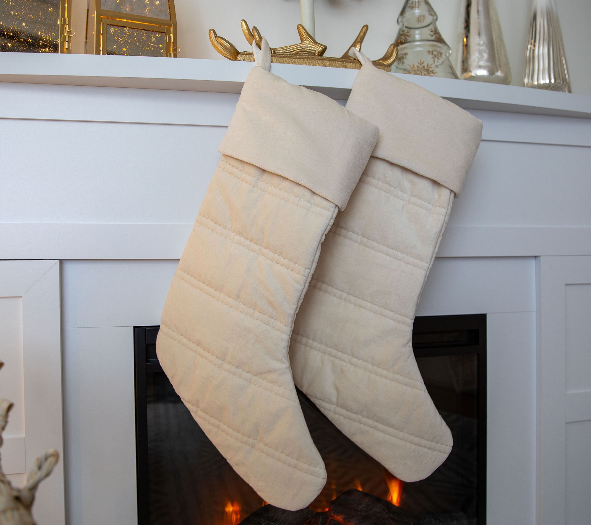 Set of 2 Velvet Stockings by Lauren McBride