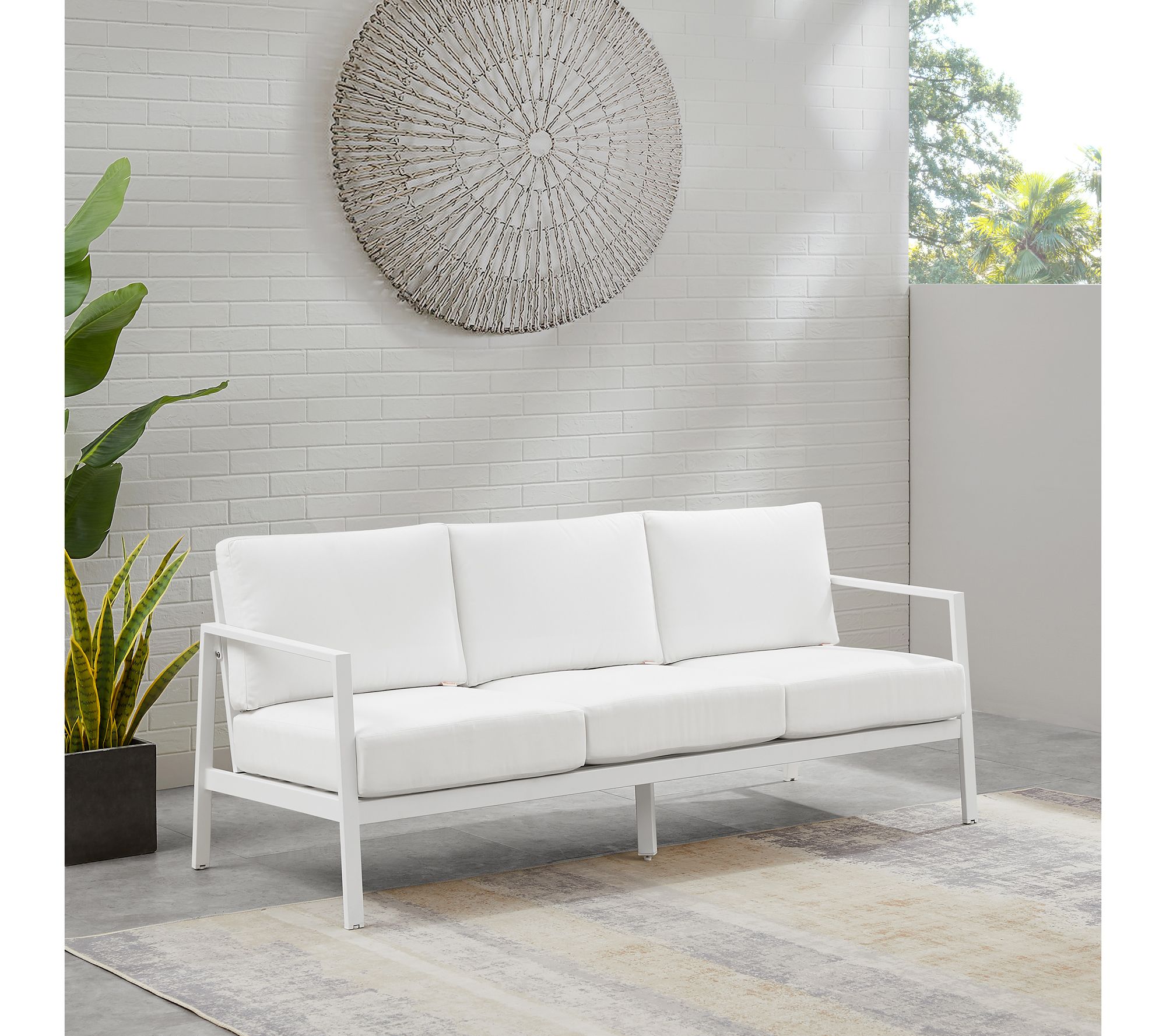 Linon Home Holland Aluminum 3 Seater Sofa