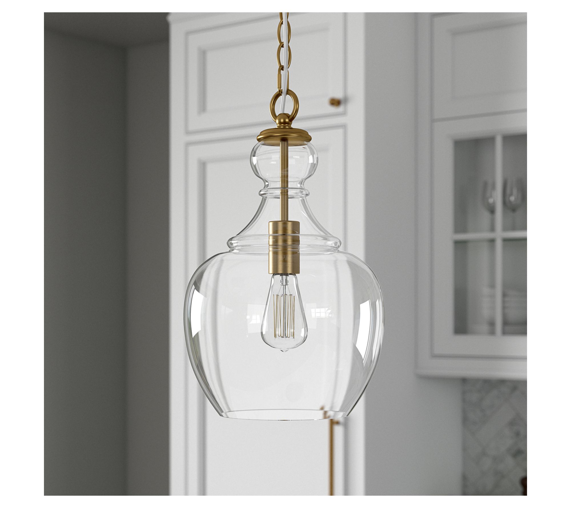 Hudson&Canal Verona 11" Wide Pendant with ClearGlass Shade