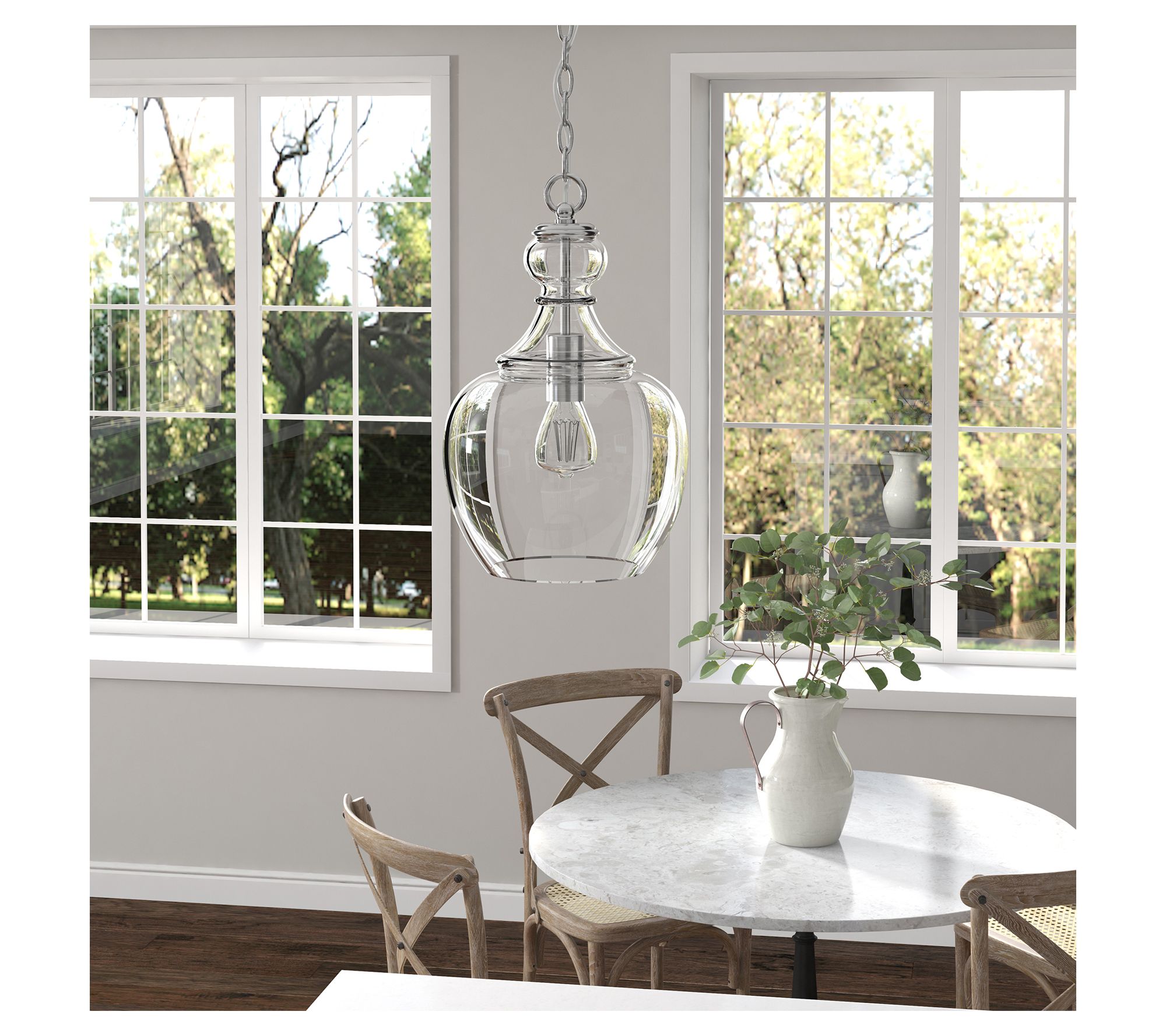 Hudson&Canal Verona 11" Wide Pendant with ClearGlass Shade