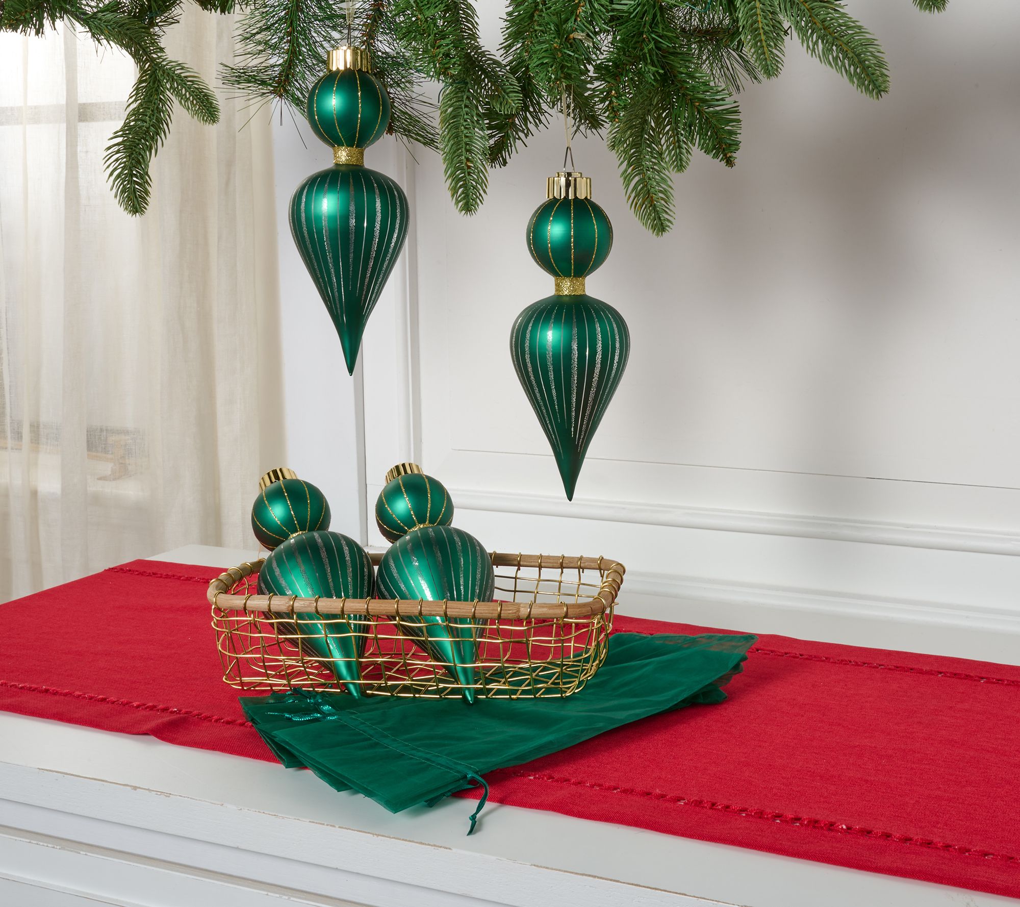 "As Is" Set-(4) 9.5" Starry Night Ornaments w bags by Valerie