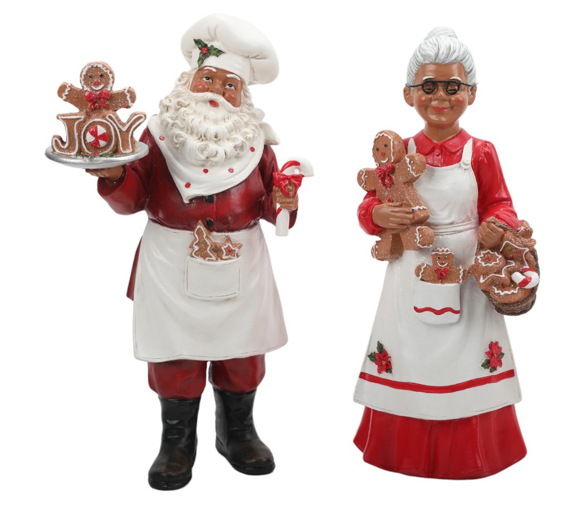 RC Home Decor Set of 2 Baker Santa & Mrs. ClausFigurines