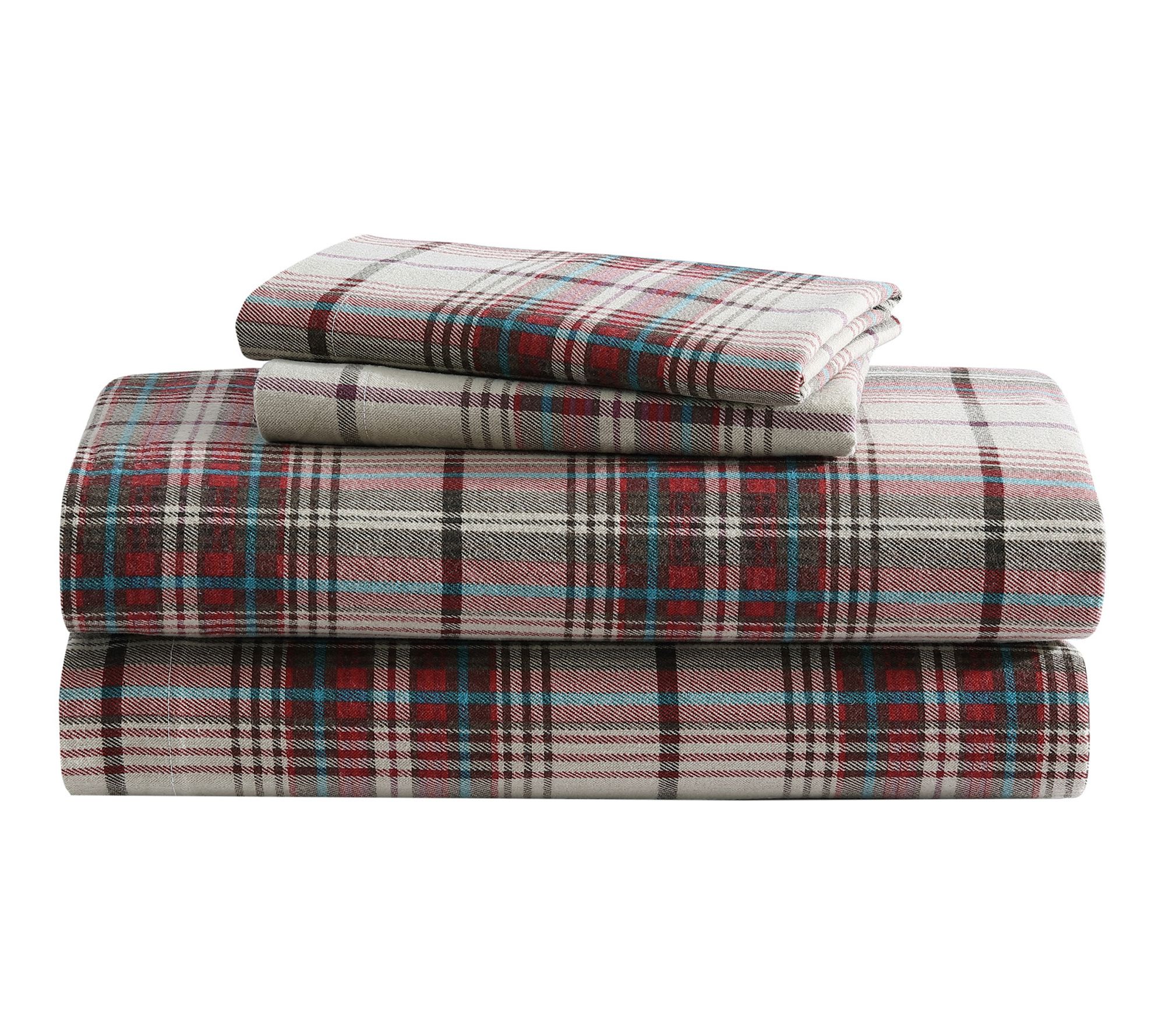 Eddie Bauer Montlake Plaid Red Cotton Queen Sheet Set