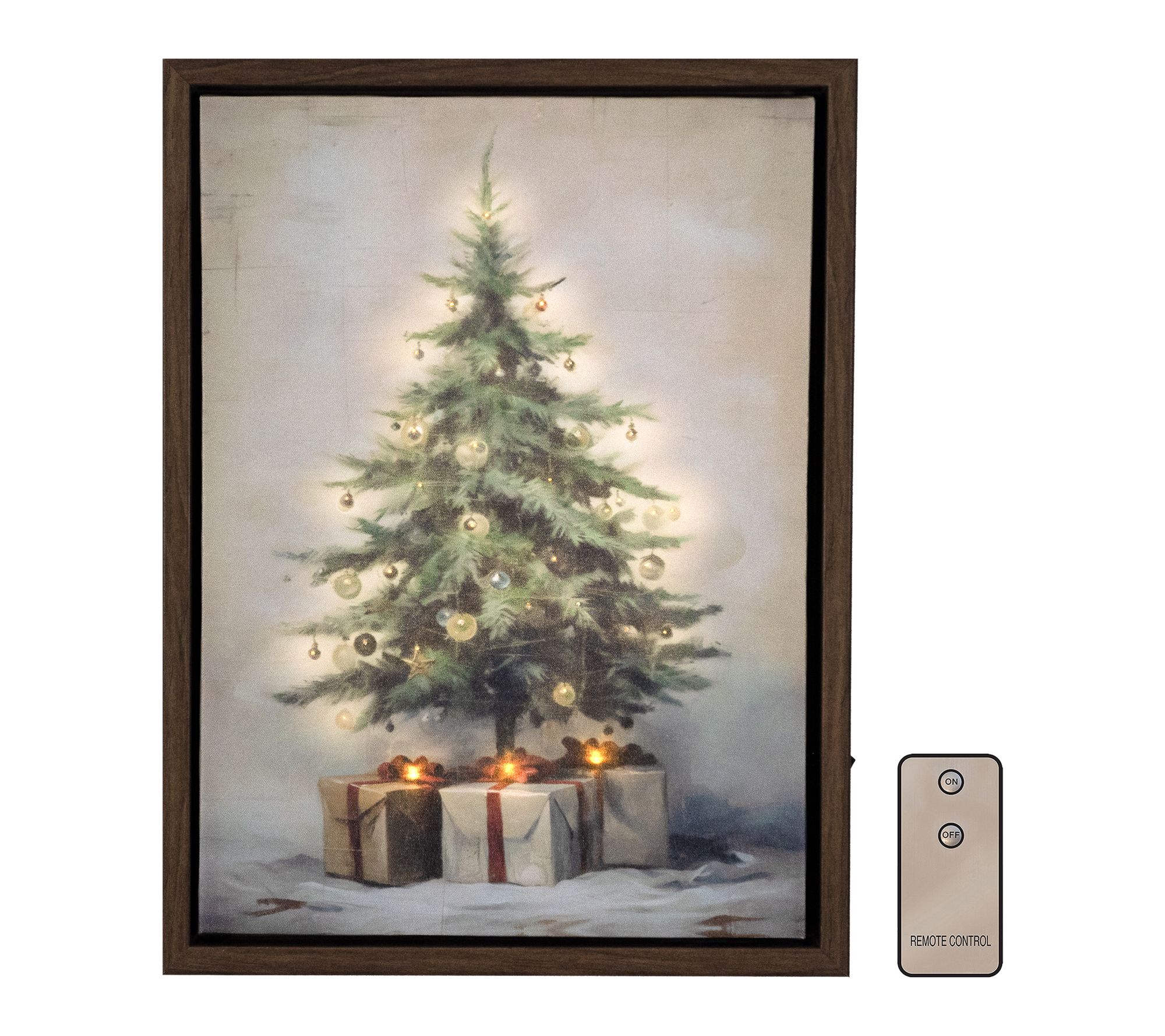 LumaBase Battery-Operated Lighted Wall Art Old Time Christmas