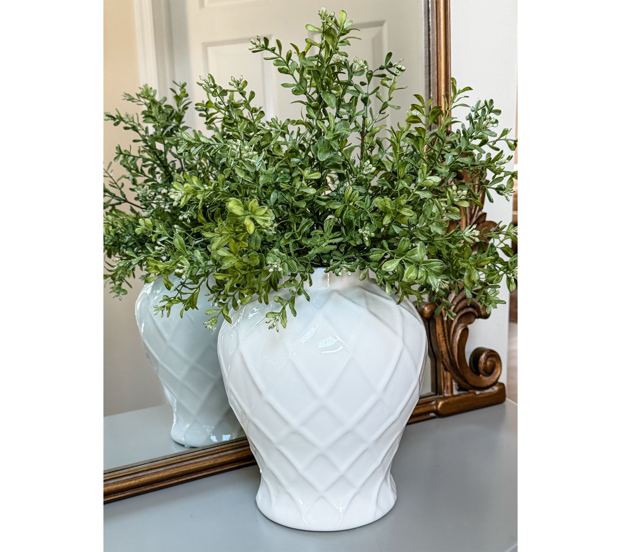 Simply Stunning Set of 3 12" Boxwood Stems by Janine Graff