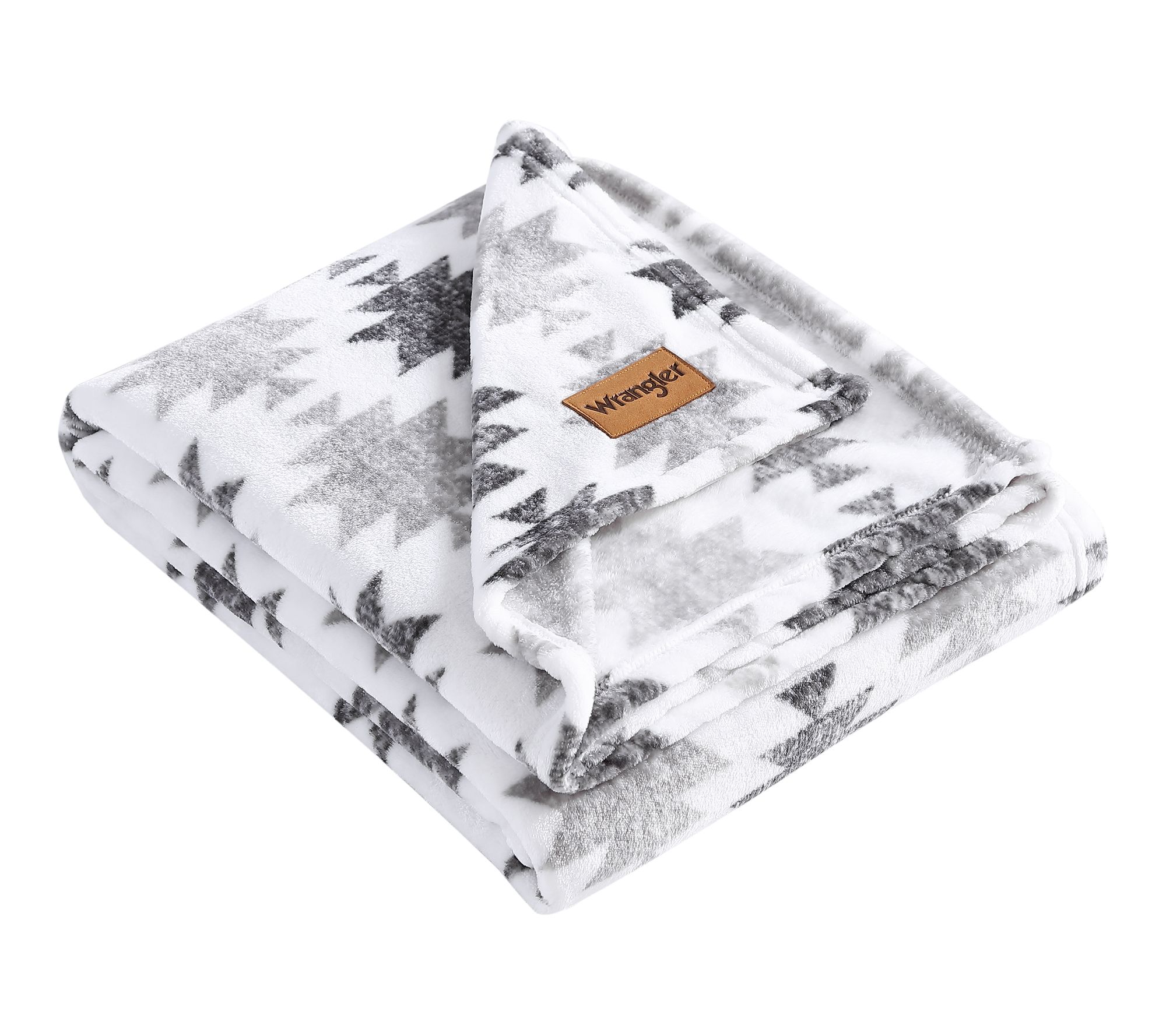 Wrangler Canyon Ikat Grey Plush-Fleece 50"x60"Throw