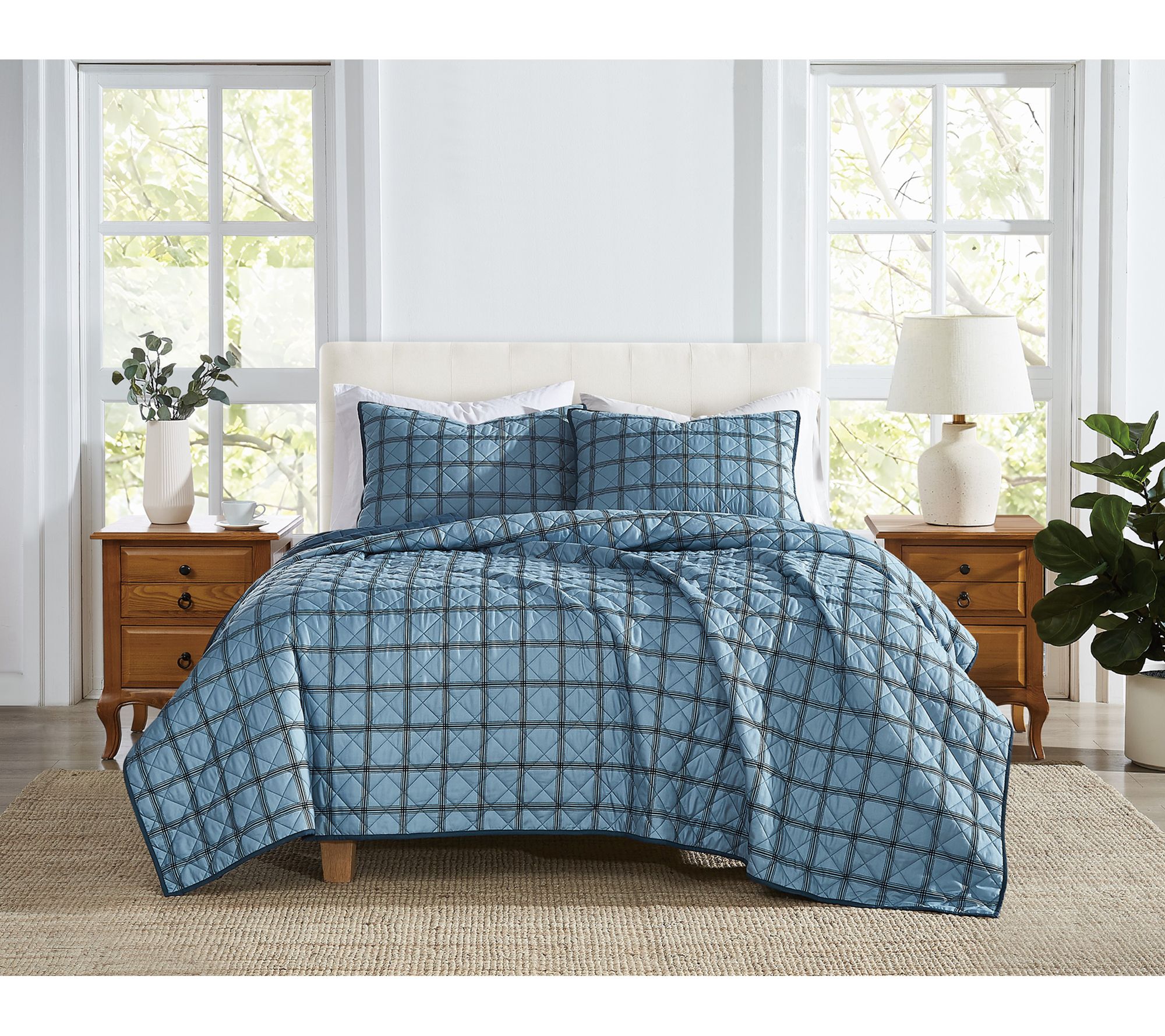 Cannon Luka Grid Twin/Twin XL 2 Piece Quilt Set
