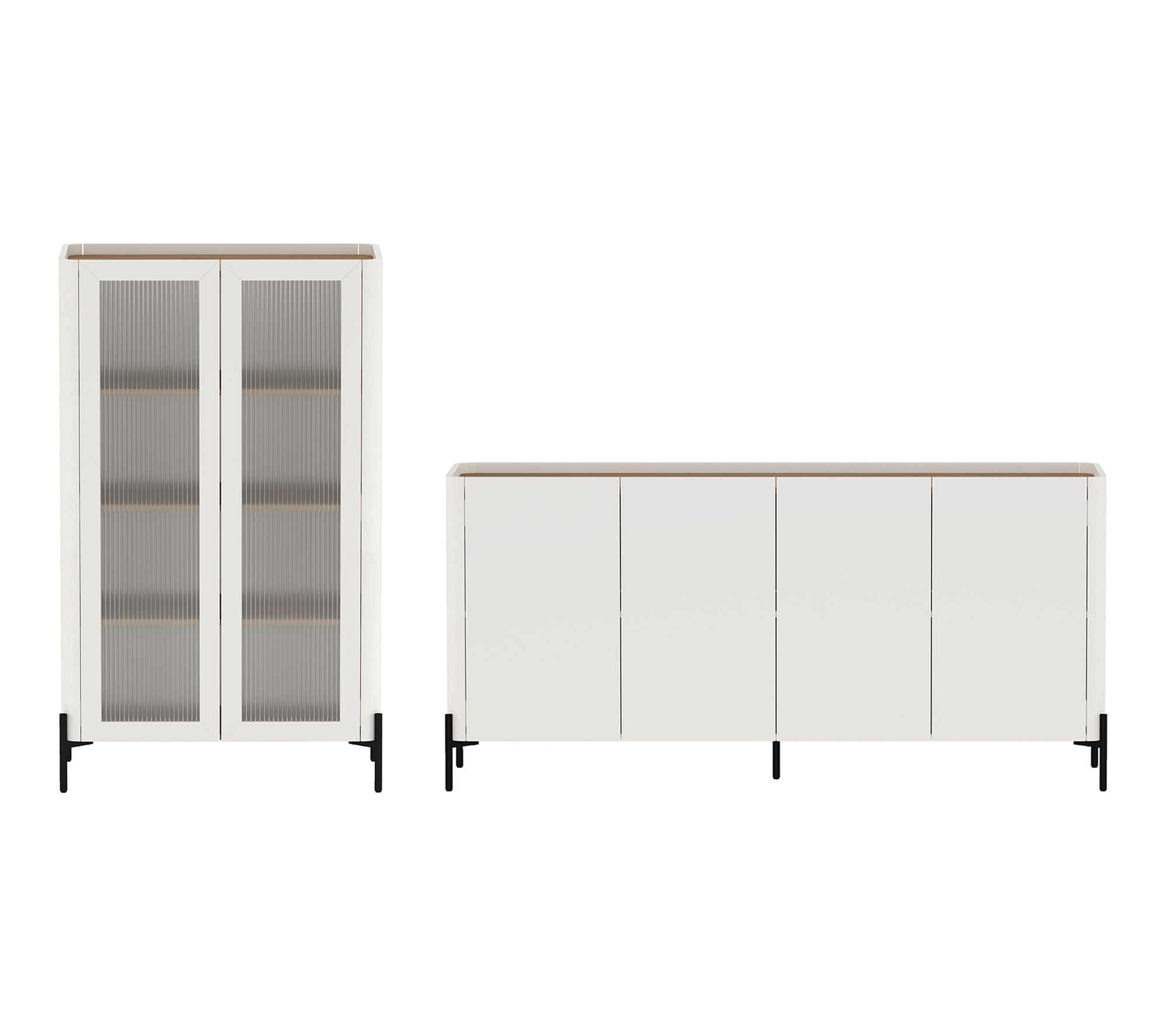 Manhattan Comfort Abbey 2-Piece Buffet and Book case