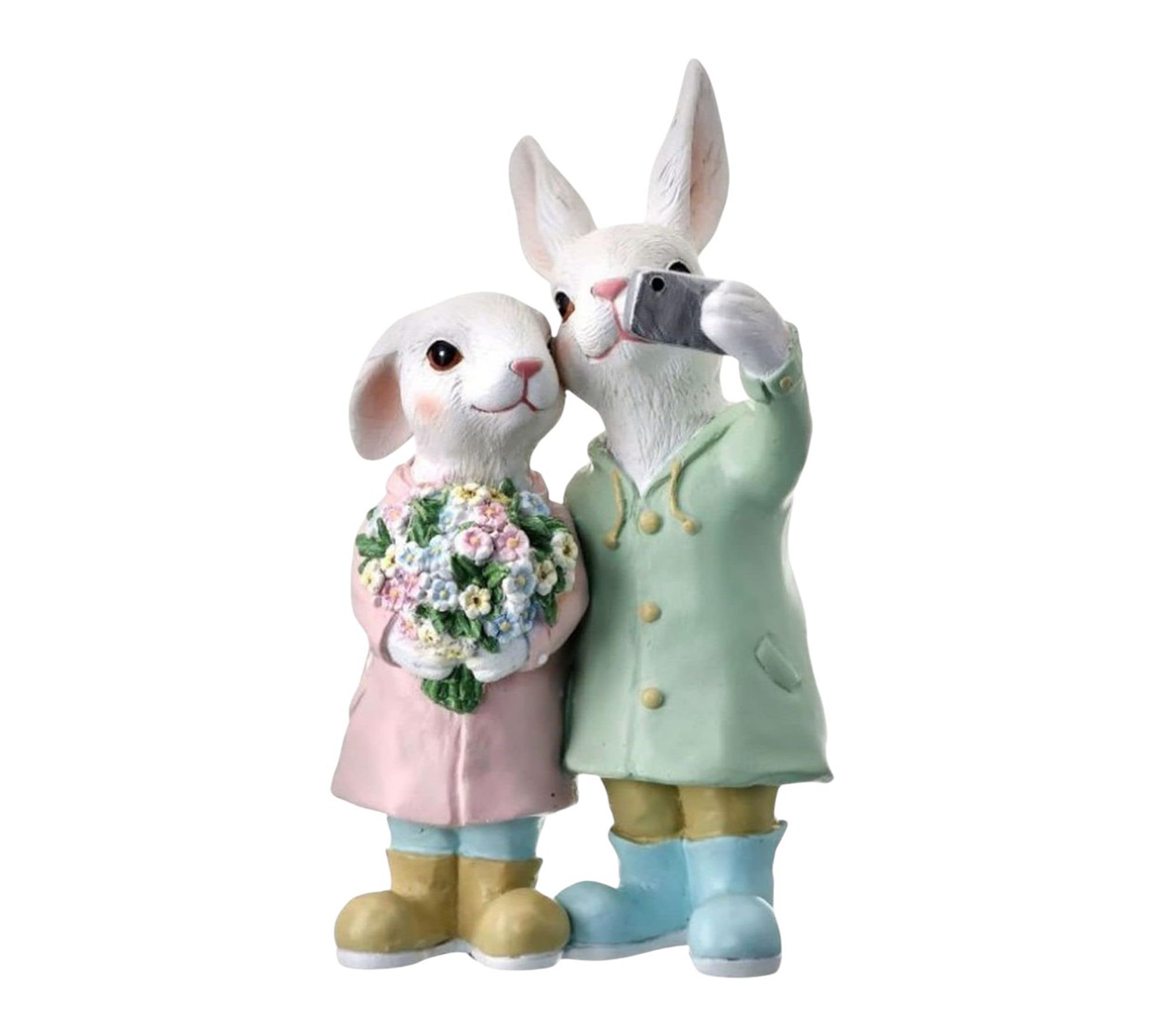 RC-Home Decor - 9" Easter Bunny Figurine TakingSelfie