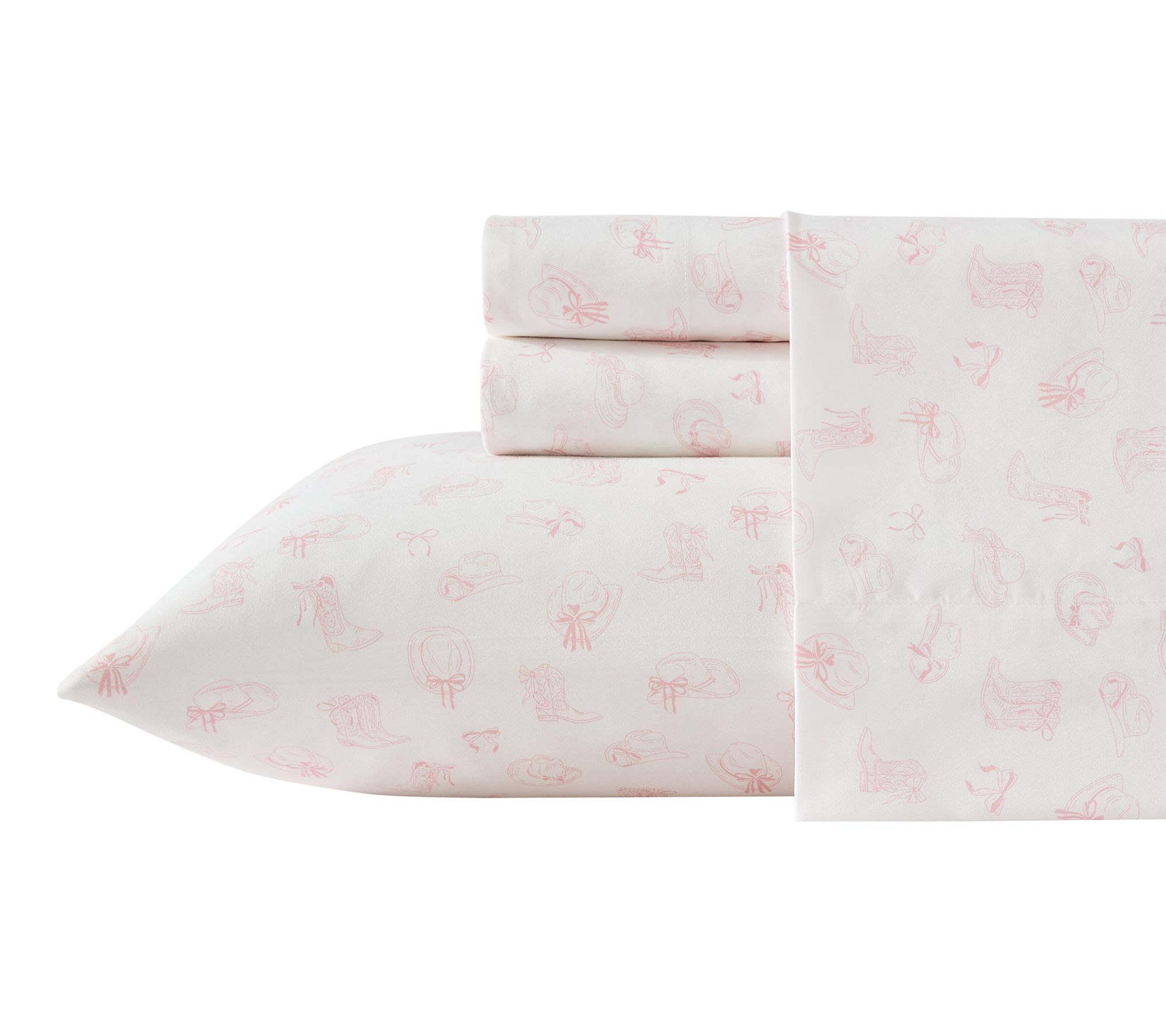 Wrangler Cowboy Like Me White/Pink Microfbr TwinXL Sheet Set