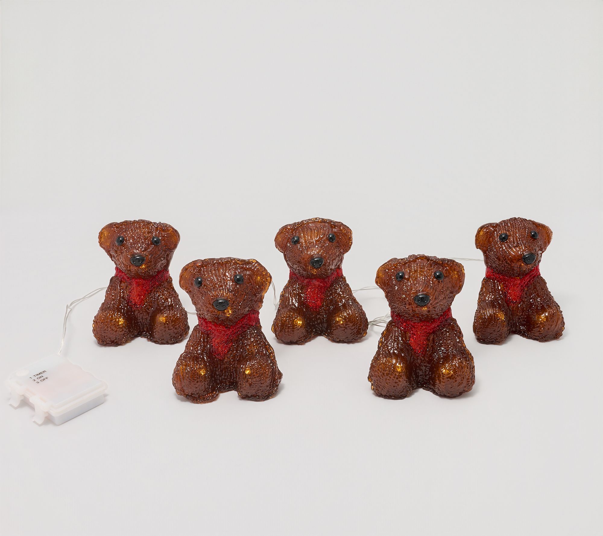 "As Is " Kringle Express Set of 5 Acrylic Animal String Lights