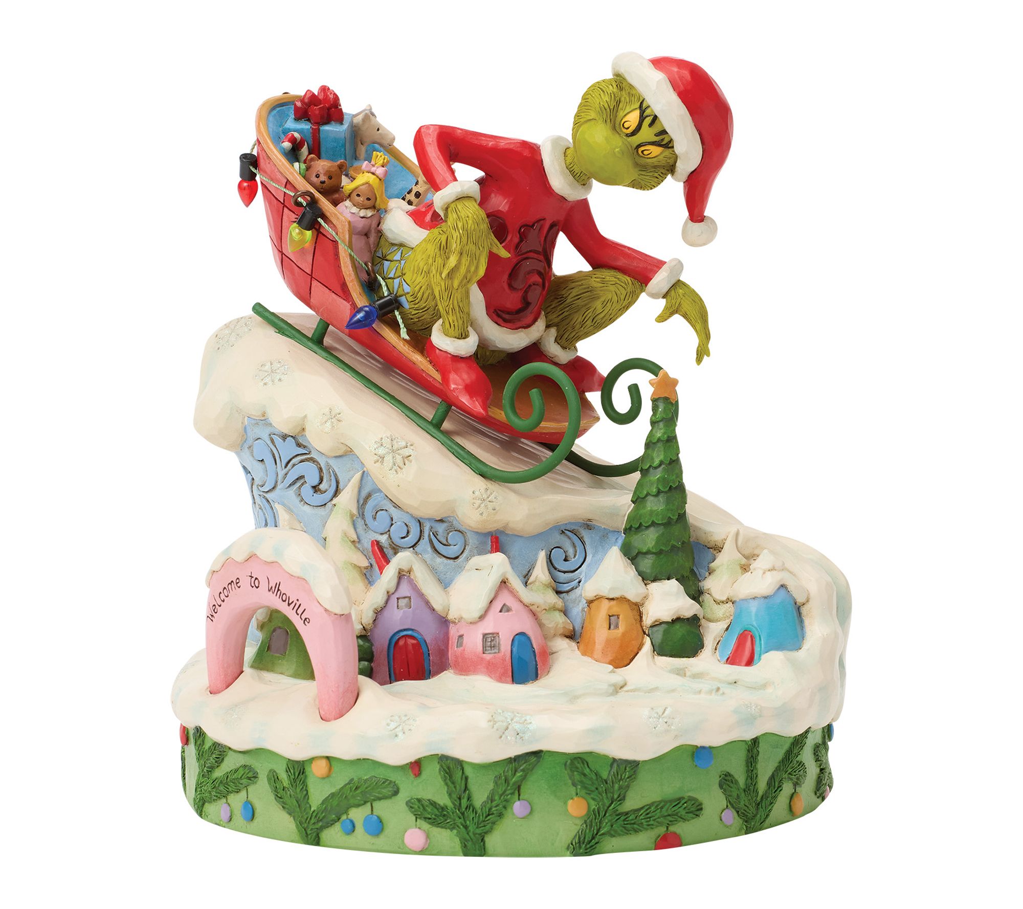 Jim Shore Grinch on Small Sled Figurine 6in H