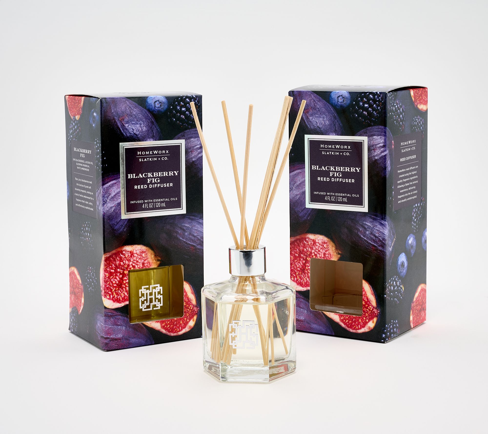 HomeWorx by Slatkin + Co. Set of 2 Blackberry Fig Reed Diffusers