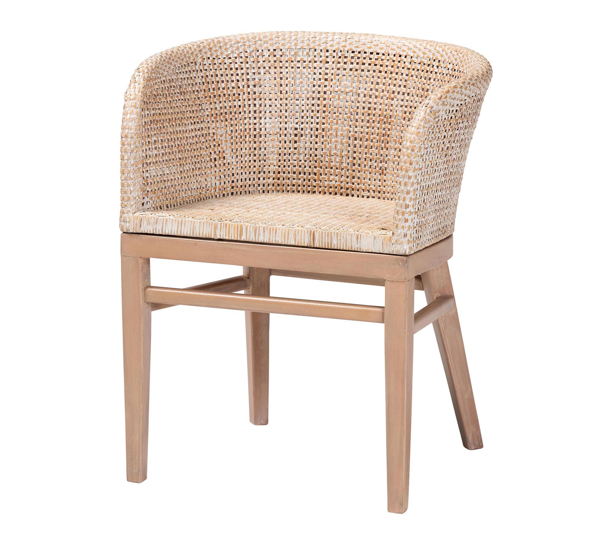 bali & pari Papua Rattan and Mahogany Wood Dining Chair