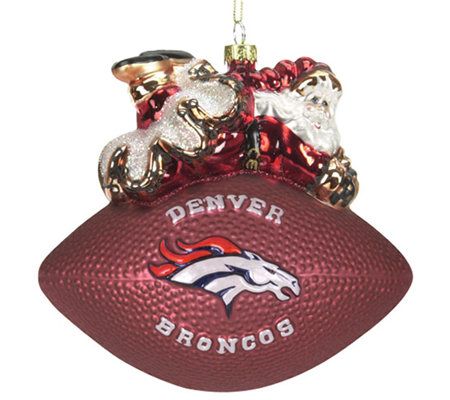 NFL Denver Broncos 5-1/2' Santa Football Ornament 