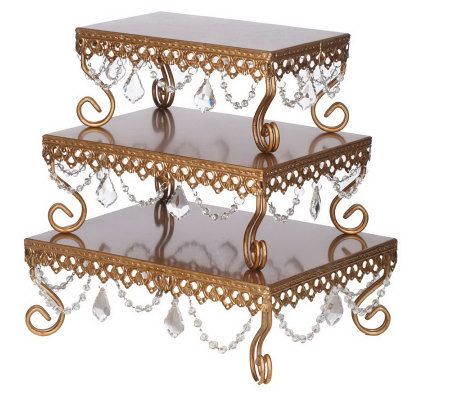 Opulent Treasur Set of 3 Crystal Accente Cake Stands - Page 1 — QVC.com