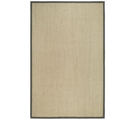 Serenity Houndstooth Natural Fiber Sisal 4' x 6' Rug w/Border
