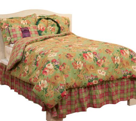 Raymond Waites Swag Floral 6 Piece Comforter Set Qvc Com