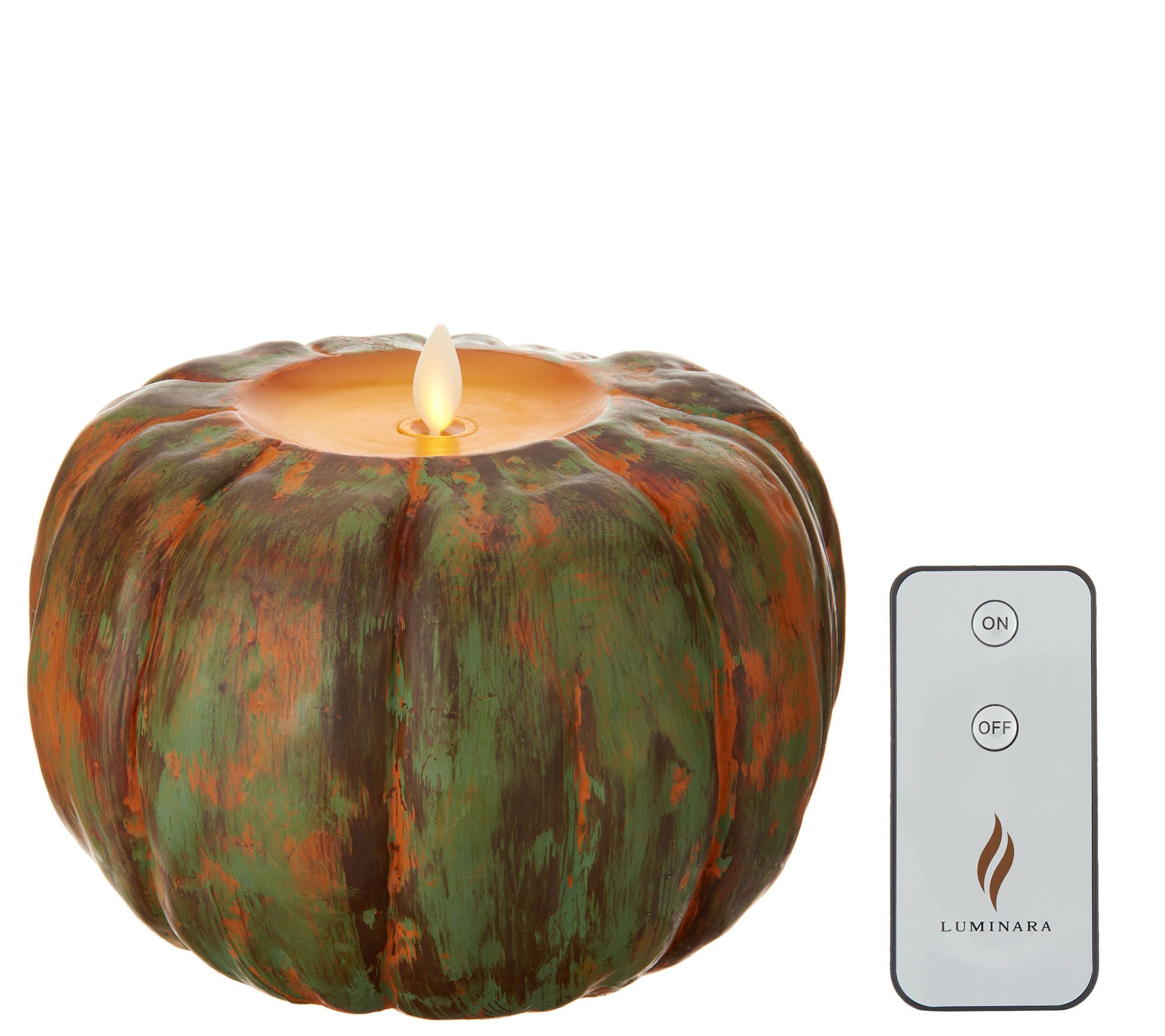 Flameless Pumpkin Candles
 Martha Stewart Harvest Pumpkin Flameless Figural Candle with Remote