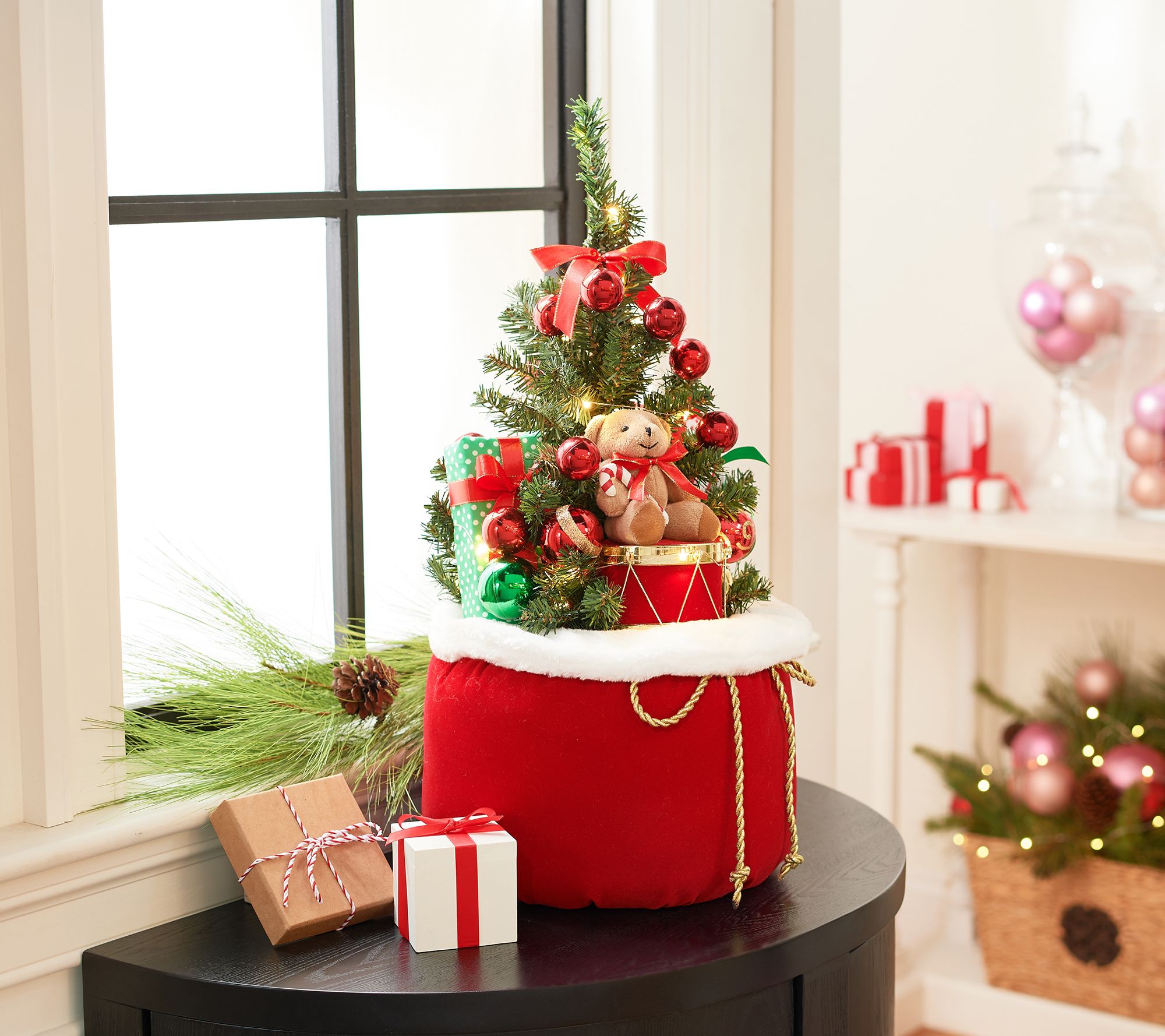 Felt Festive Christmas Red with White Trim Gift Bag Presents Santa Sack Velvet 