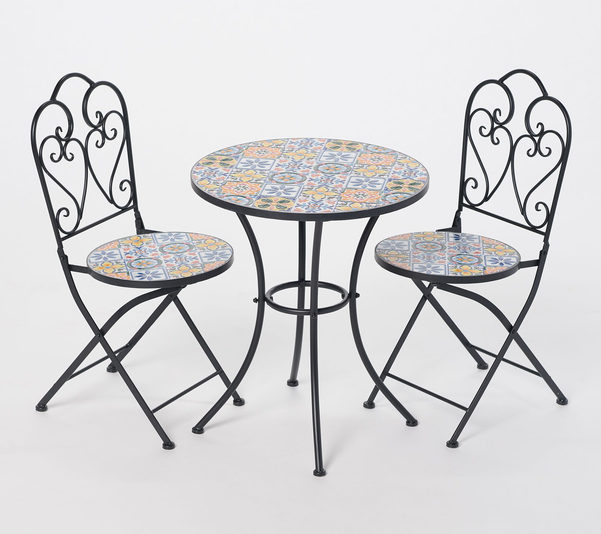 "As Is" 3Piece Mosaic Bistro Table and Chair Set by Valerie