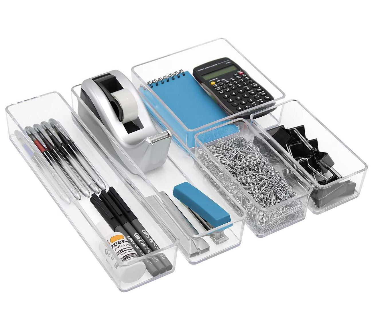 Sorbus Clear Drawer Organizer 5-Piece Set - QVC.com