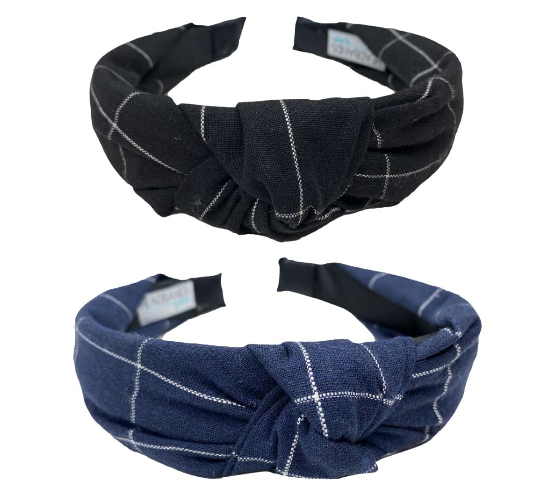 Headbands of Hope Set of 2 Headbands Navy and B lack 