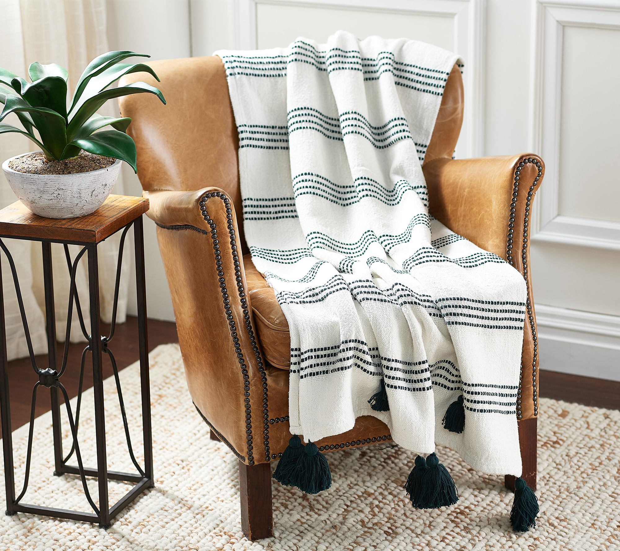 House No. 9 by Home Love 100% Cotton Woven Throw w/ Tassels