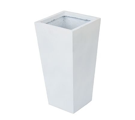 LuxenHome White MgO 18.5"H Tall Tapered SquarePlanter
