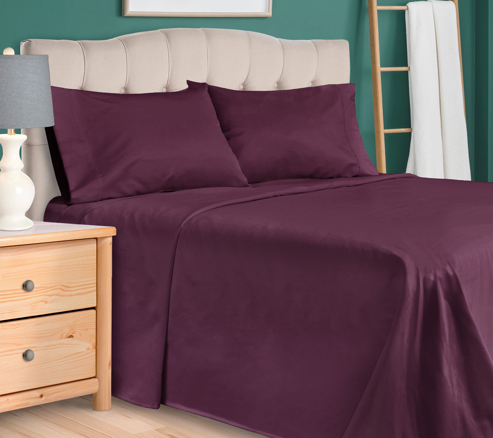 Superior 300 TC Egyptian Cotton Deep Pocket Sheet Set,Cal Kin