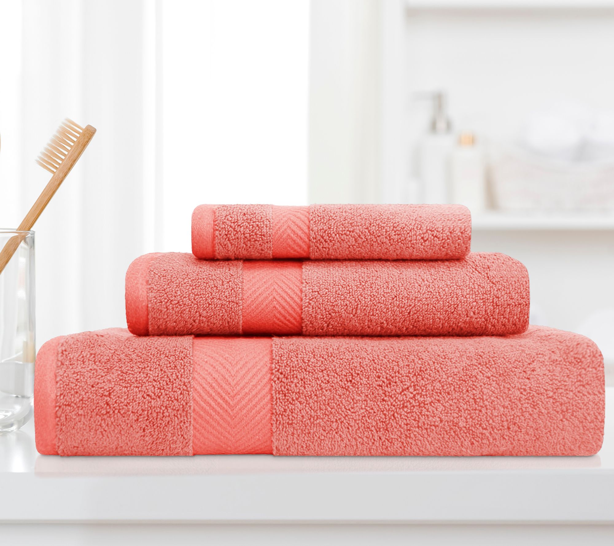 Superior Cotton 3-Piece Solid Zero-Twist Absorbent Towel Set