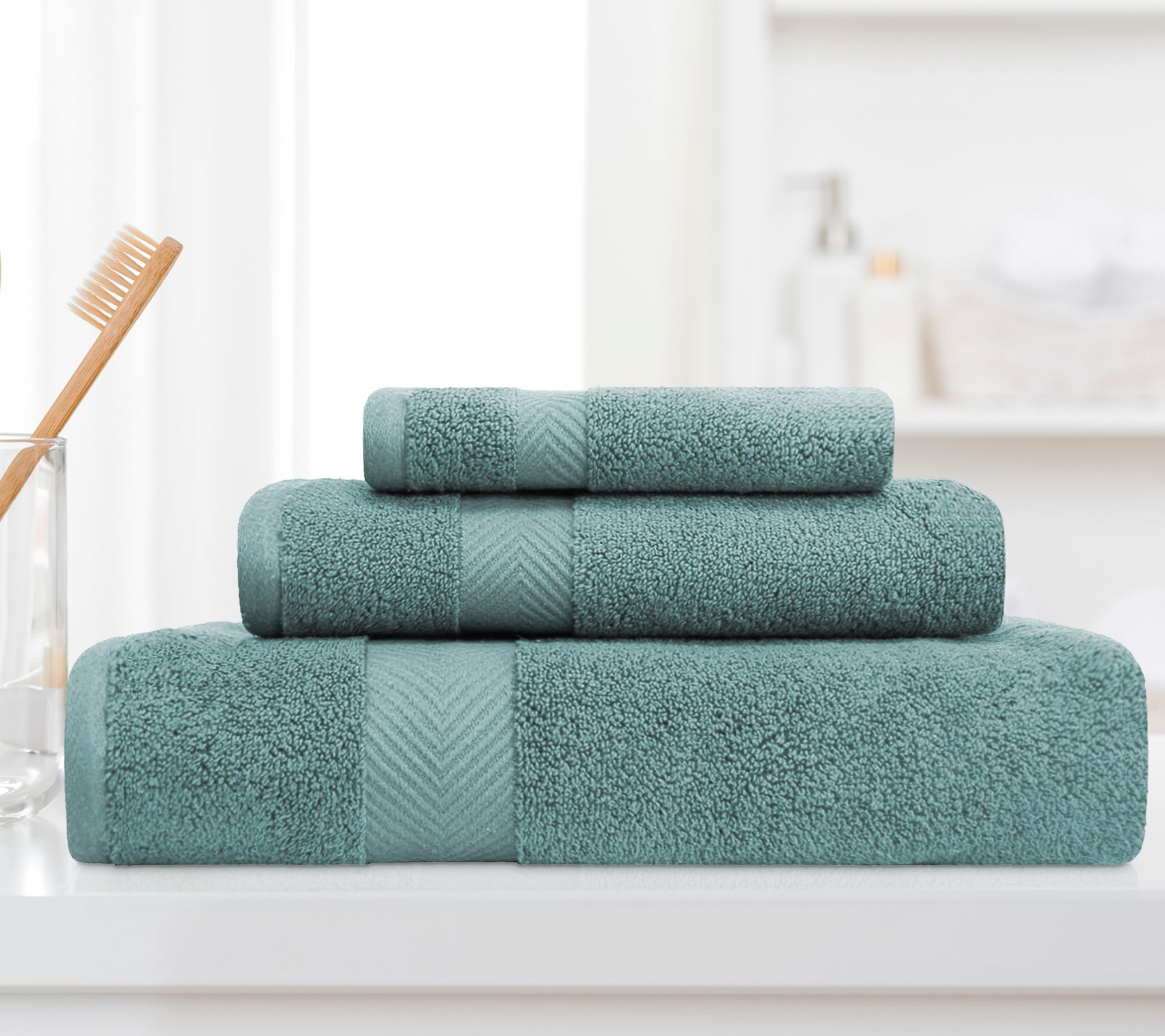 Superior Cotton 3-Piece Solid Zero-Twist Absorbent Towel Set