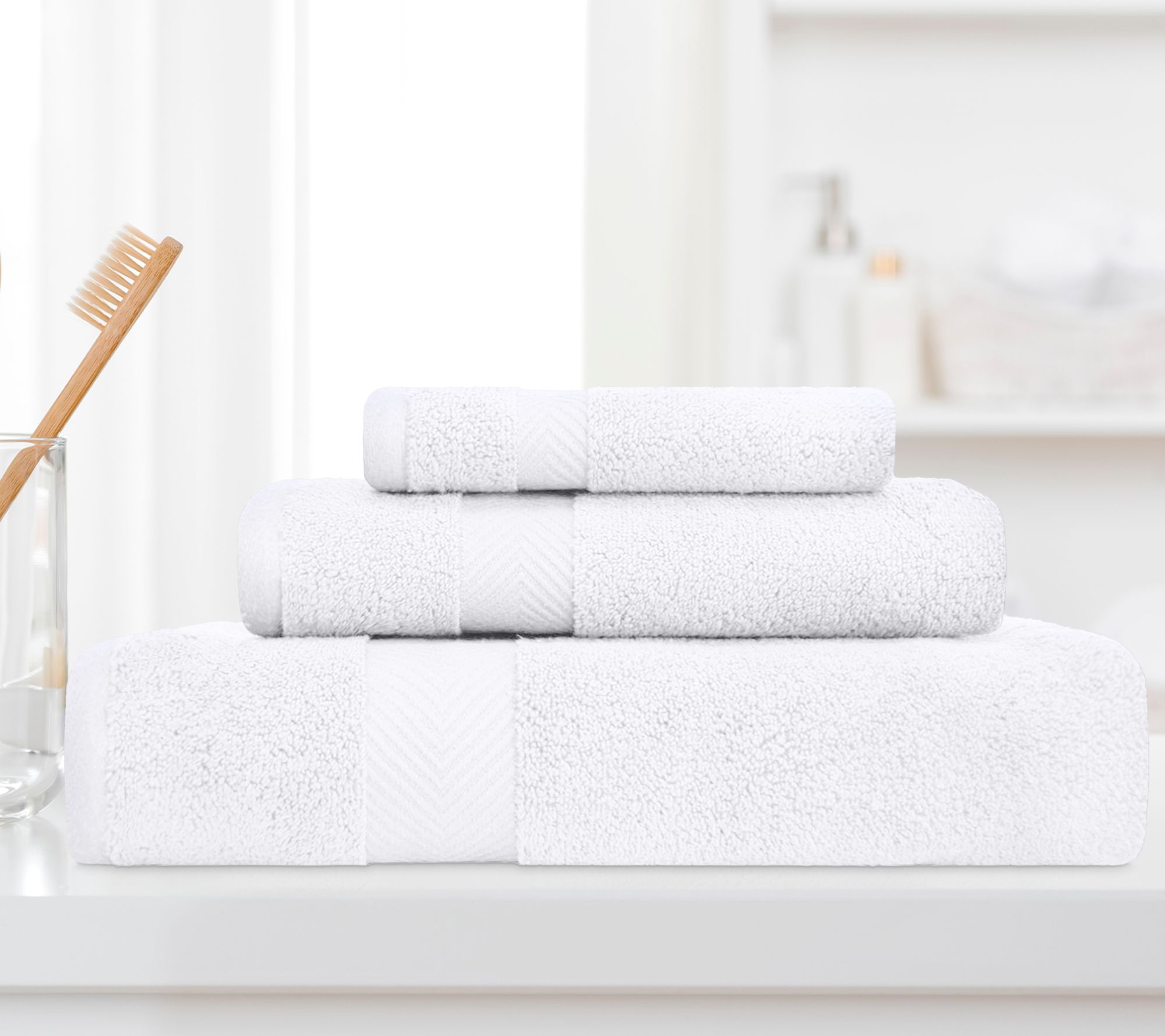 Superior Cotton 3-Piece Solid Zero-Twist Absorbent Towel Set
