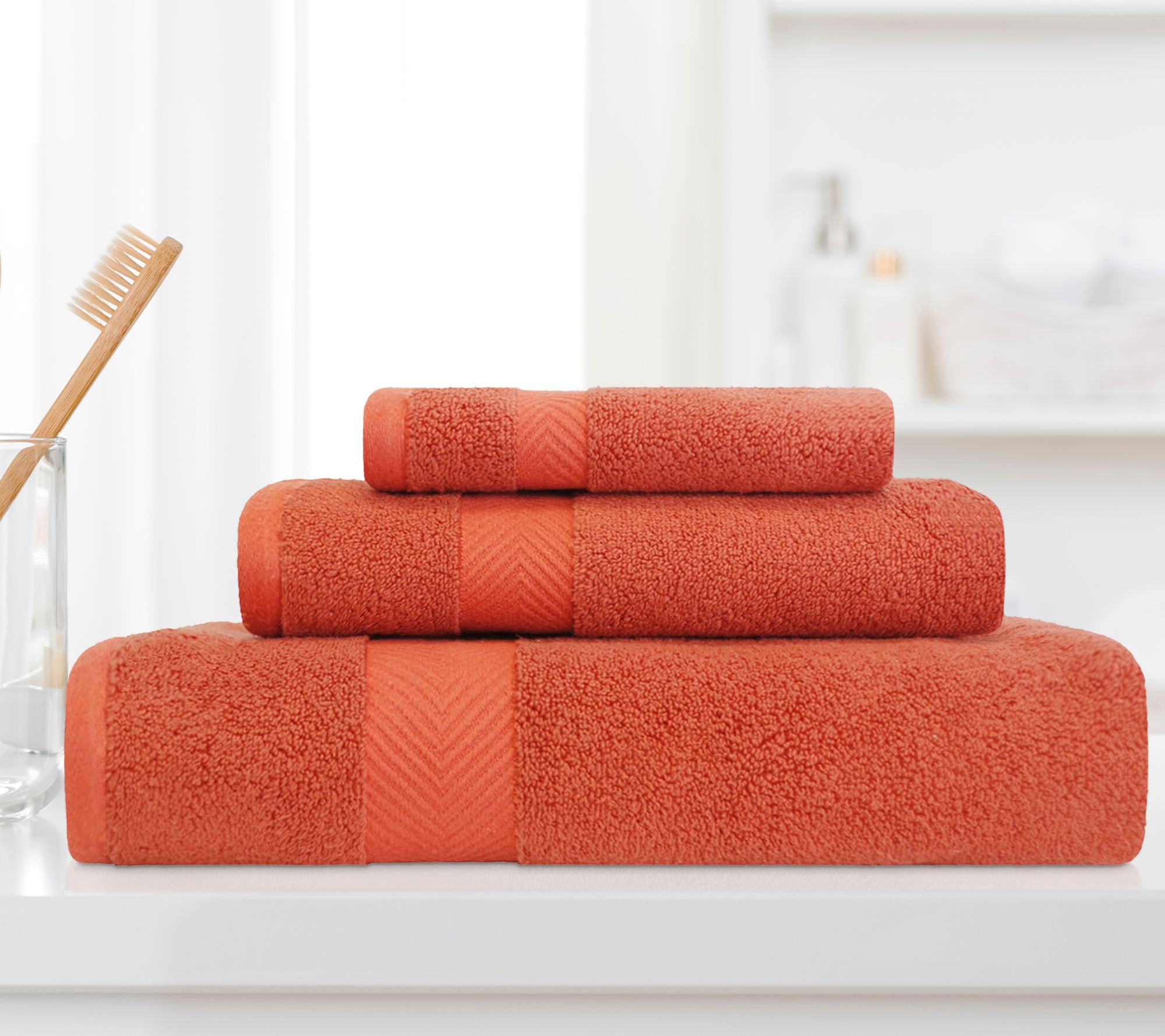 Superior Cotton 3-Piece Solid Zero-Twist Absorbent Towel Set