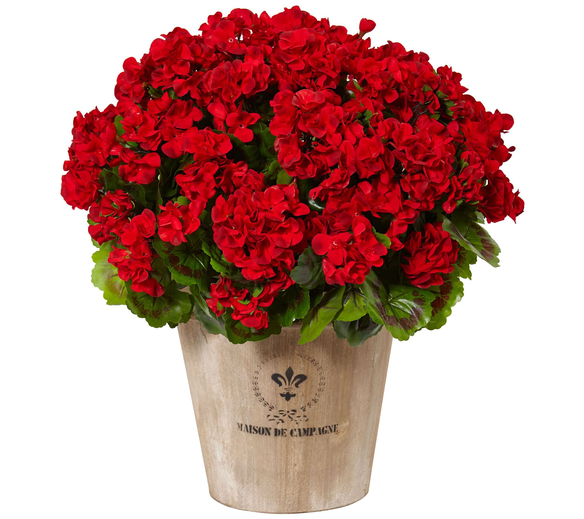 22" Geranium in Planter by Nearly Natural