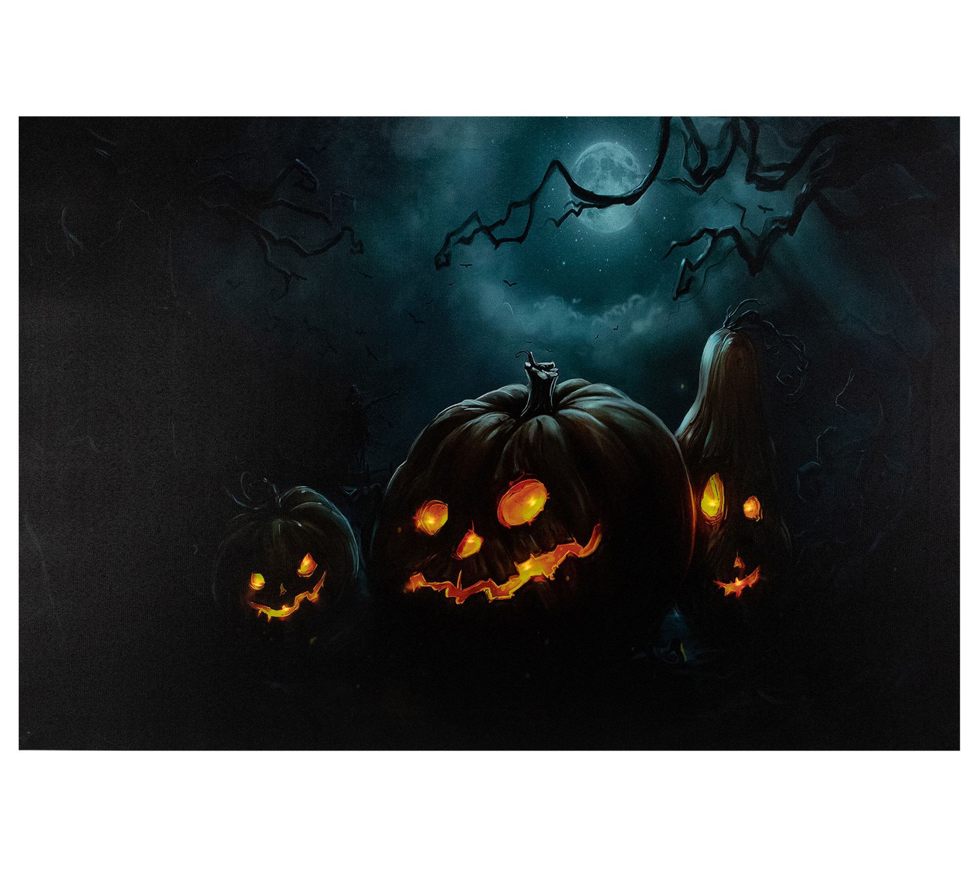 Northlight 23.5" LED Lighted Jack-O'-Lanterns Canvas Wall Art