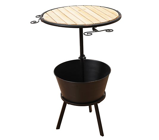 Metal & Wood Outdoor Wine Table by Gerson Co.