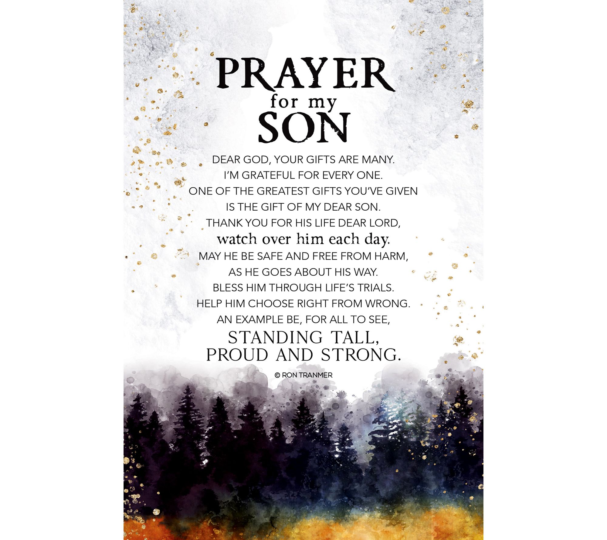 Prayer For My Son Wood Plaque with Easel and Hanger