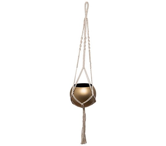 Foreside Home & Garden Round Metal Hanging Pot