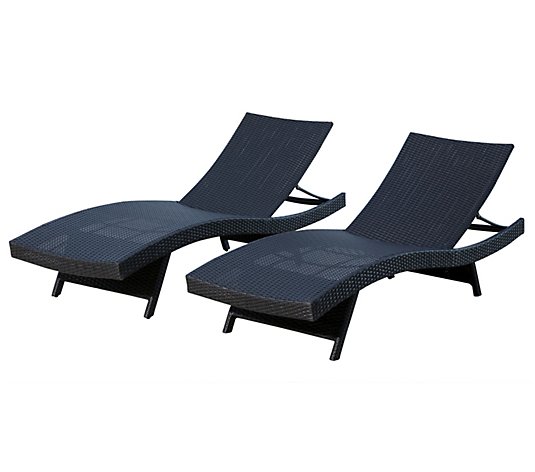 Palermo Outdoor Adjustable Wicker Chaise S/2 byAbbyson Living