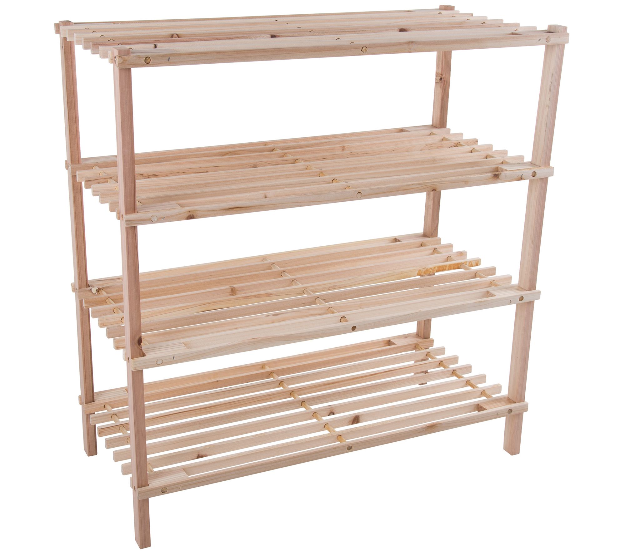 Hastings Home 4-Tier Blonde Wood Shoe Rack