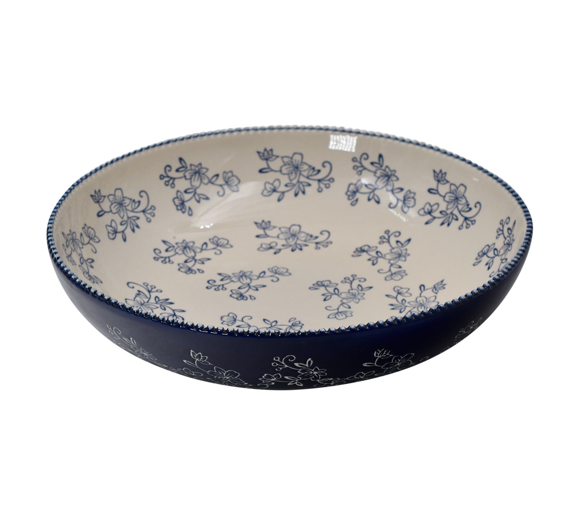 Temp-tations Floral Lace 4-qt Shallow Pasta Serving Bowl