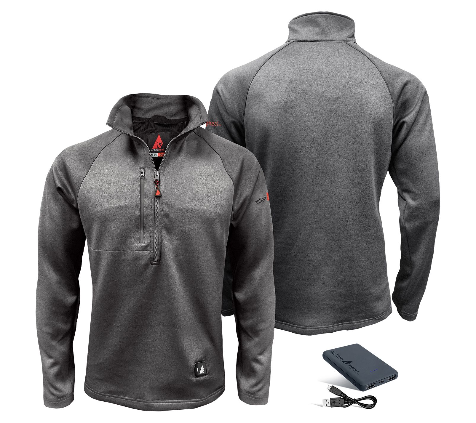 ActionHeat Men's 5V Battery Heated 1/2 Zip Up Shirt