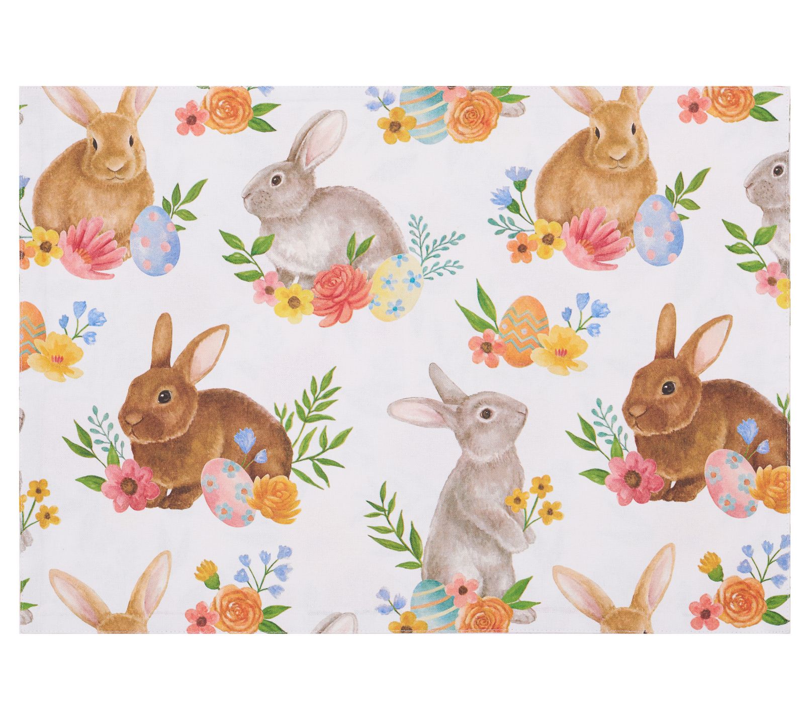 Spring Flora Bunny Placemat, Set of 6 by Valerie
