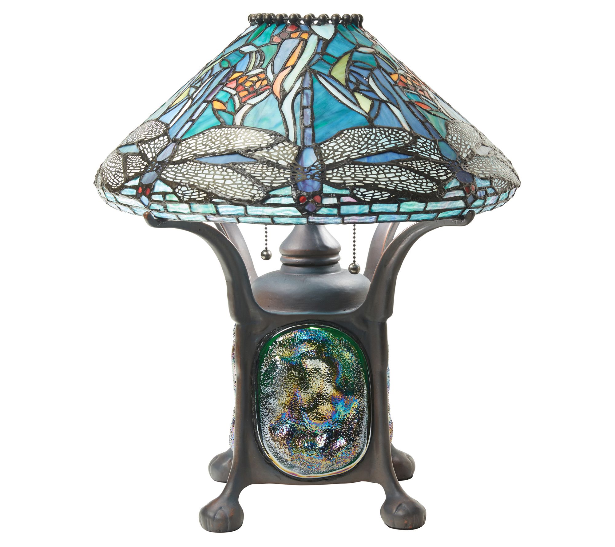 River of Goods 21.5"H Dragonfly TiffanyStyle Table Lamp