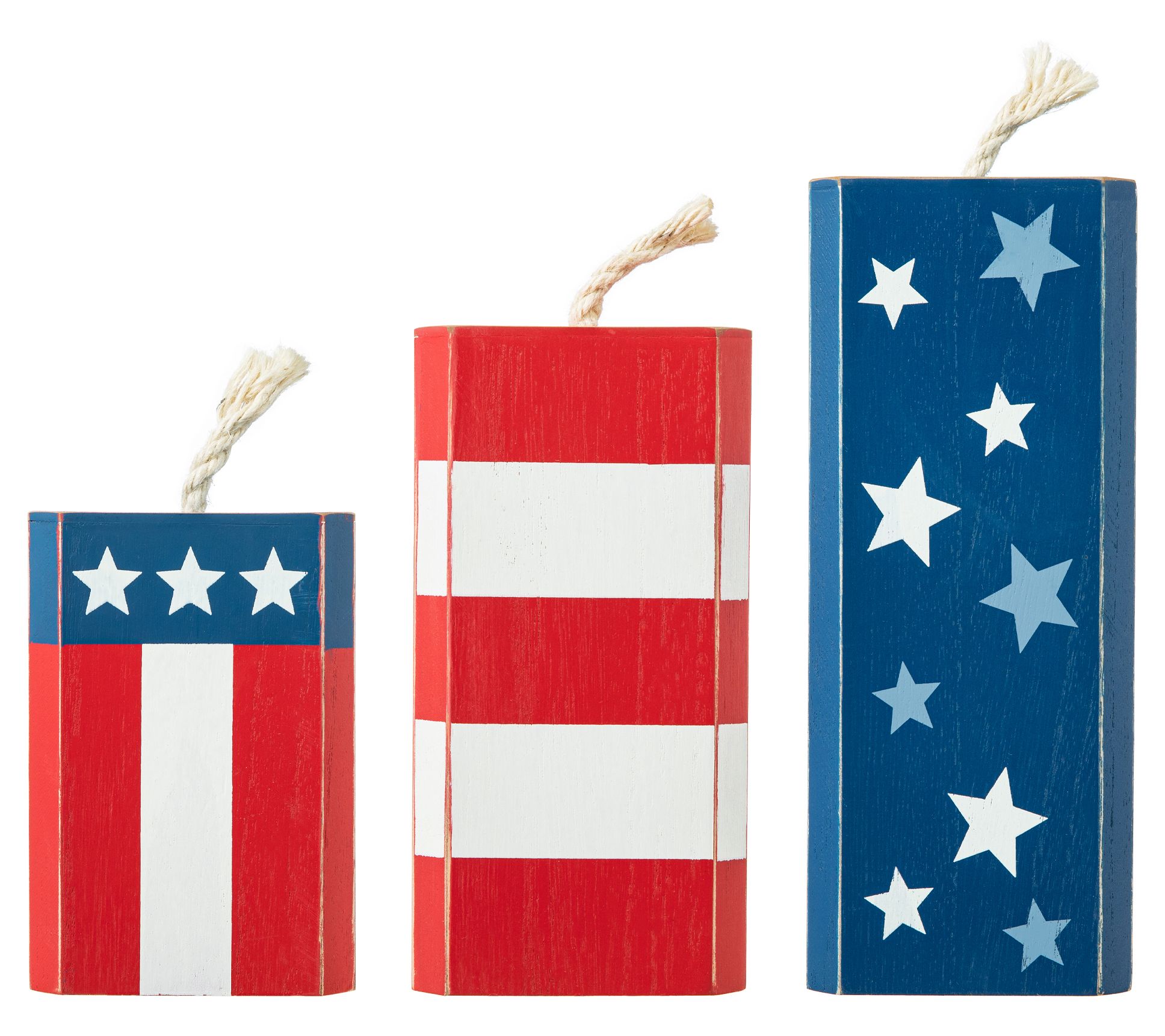Glitzhome 9.75" Patriotic Americana Firecracker Table Decor