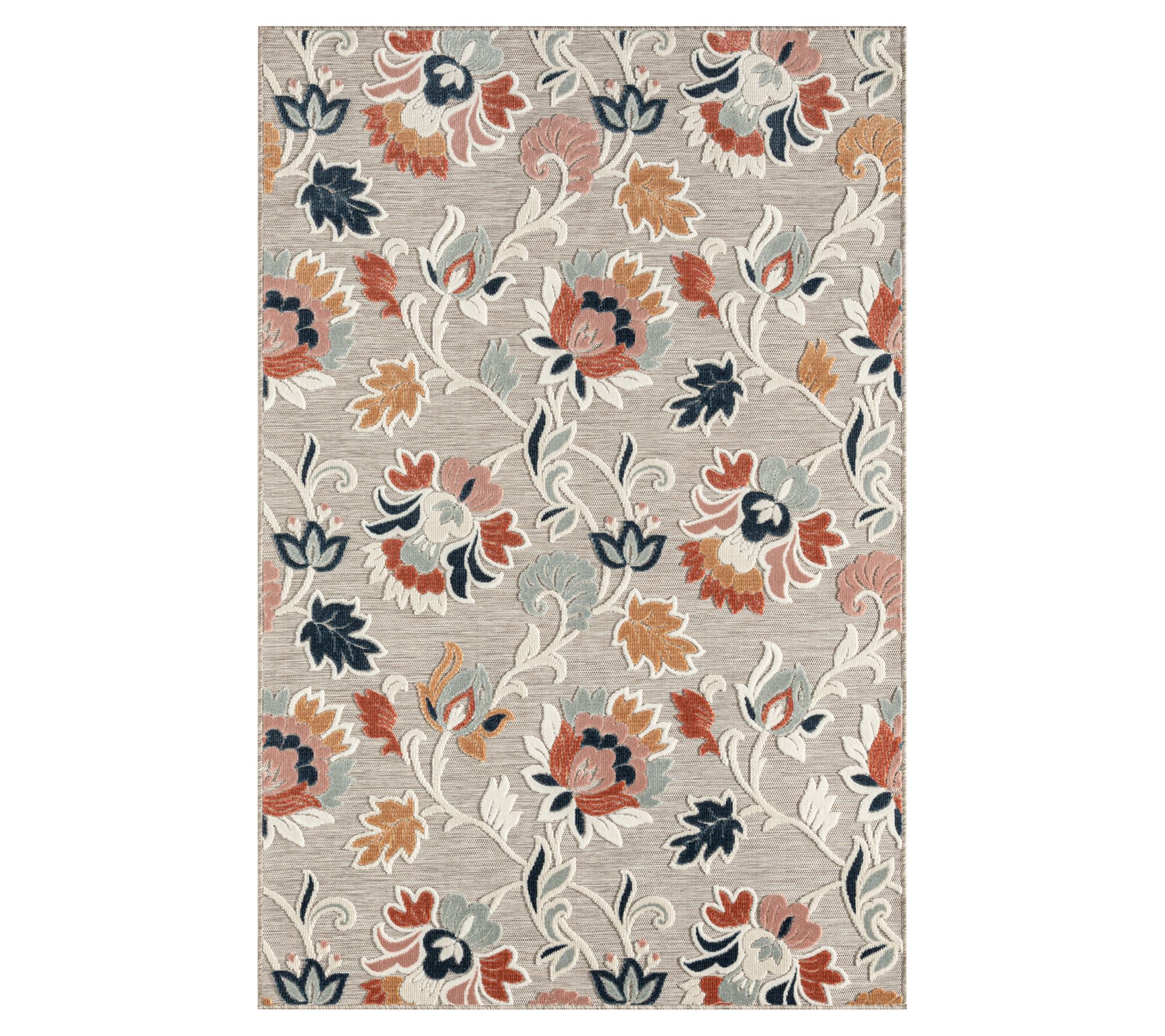 Ox Bay Floral Filigree Hi-Low Indoor/Outdoor Rug, 5' x 7'